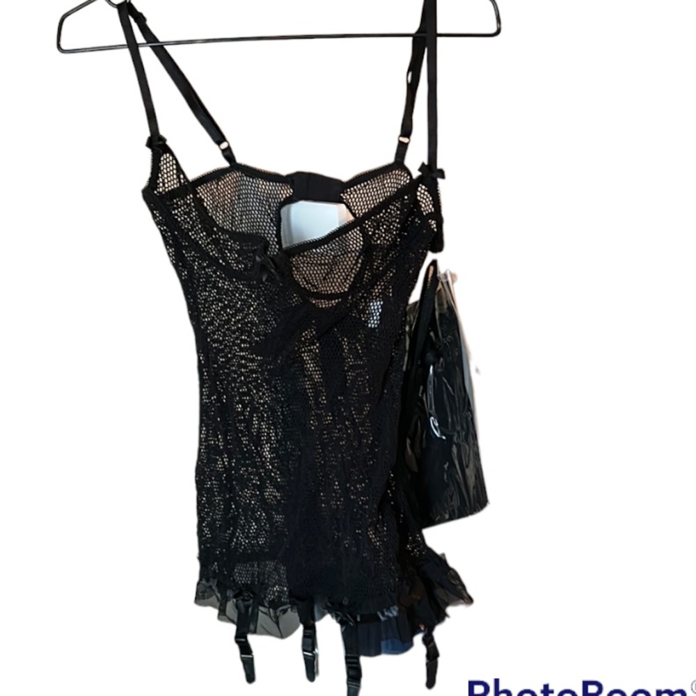 DREAMGIRL complete black sexy lingerie size large